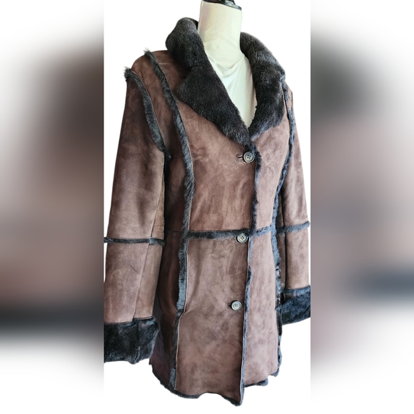 Vintage 70s Alexander Julian Lamb Sheepskin Shearling Mouton Fur Coat S/P - Picture 2 of 16